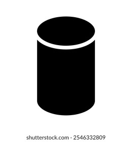 Zylinderform, Vektorgrafik-Symbol auf weißem Hintergrund