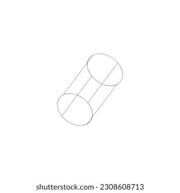 arte de línea de objeto de forma de cilindro con fondo blanco 