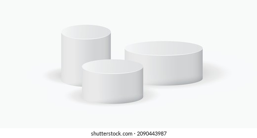 Cylinder template icon in flat style. Stand podium vector illustration on white isolated background. Gallery platform sign business concept.