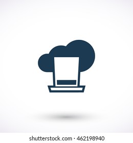 Cylinder vector icon. Cloud pictogram. Graphic symbol for web design, logo. Isolated sign on a white background.