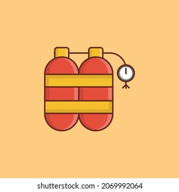 cylinder Vector illustration on a transparent background. Premium quality symbols. Vector Line Flat color  icon for concept and graphic design.