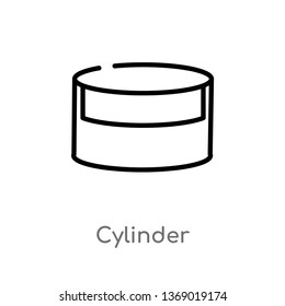 cylinder vector line icon. Simple element illustration. cylinder outline icon from geometric figure concept. Can be used for web and mobile