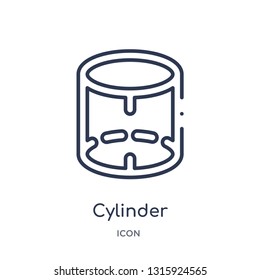 cylinder volumetric icon from shapes outline collection. Thin line cylinder volumetric icon isolated on white background.