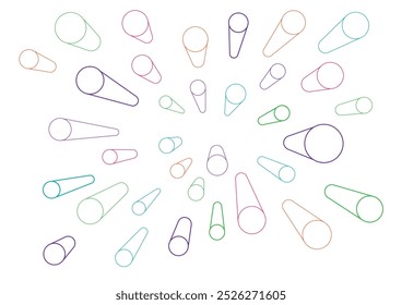 Cilindros en perspectiva de 1 punto en colores brillantes