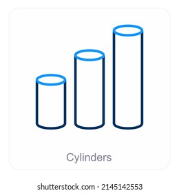 Cylinders And Diagram Icon Concept