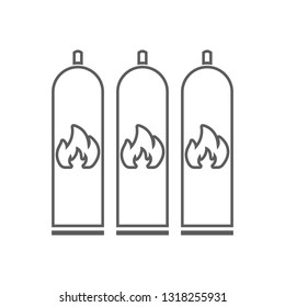 cylinders with a flammable substance icon. Element of Oil for mobile concept and web apps icon. Outline, thin line icon for website design and development, app development