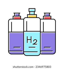 cylinders hydrogen color icon vector. cylinders hydrogen sign. isolated symbol illustration