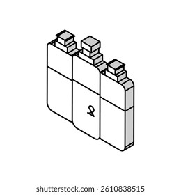 cylinders hydrogen isometric icon vector. cylinders hydrogen sign. isolated symbol illustration
