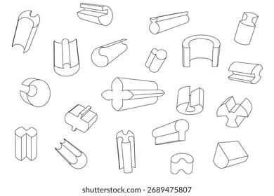 Cylinders with a simple manipulated contour