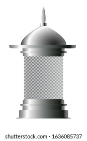 Cylindrical ad stand. Empty Blank Advertising Column Billboard Advertising Layout with free space for your design on a white background. Vector illustration in EPS 10.