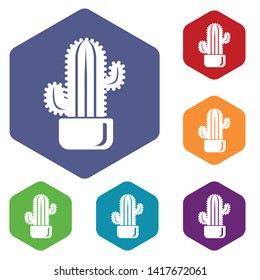 Cylindrical cactus icon. Simple illustration of cylindrical cactus vector icon for web