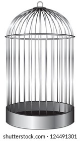 The cylindrical cage for birds  Vector illustration 