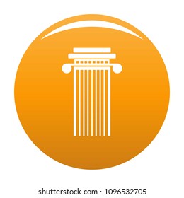 Cylindrical column icon. Simple illustration of cylindrical column vector icon for any design orange
