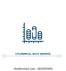 cylindrical data graphic outline vector icon. simple element illustration. cylindrical data graphic outline icon from editable business concept. can be used for web and mobile
