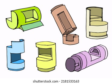 Zylinderförmige Design-Vektorgrafik für Karte, Illustration, Design-Idee