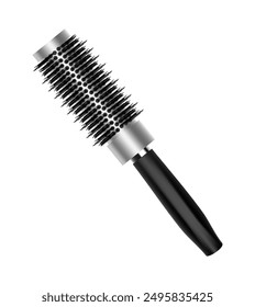 Cylindrical hair brush. Vector illustration