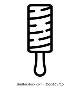 Cylindrical icecream icon. Outline cylindrical icecream vector icon for web design isolated on white background