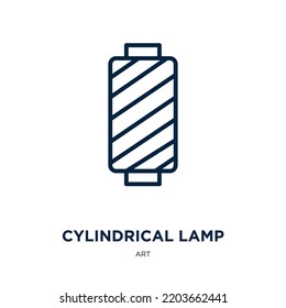 cylindrical lamp icon from art collection. Thin linear cylindrical lamp, taper, candlestick outline icon isolated on white background. Line vector cylindrical lamp sign, symbol for web and mobile