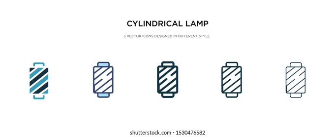cylindrical lamp icon in different style vector illustration. two colored and black cylindrical lamp vector icons designed in filled, outline, line and stroke style can be used for web, mobile, ui
