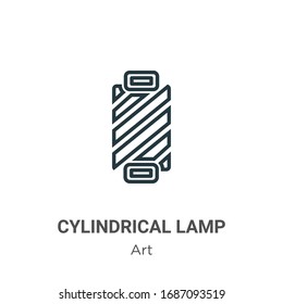 Cylindrical lamp outline vector icon. Thin line black cylindrical lamp icon, flat vector simple element illustration from editable art concept isolated stroke on white background