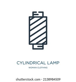 cylindrical lamp thin line icon. taper, candlelight linear icons from woman clothing concept isolated outline sign. Vector illustration symbol element for web design and apps.