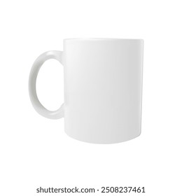 Cylindrical mug white without a pattern. For mockups, advertising, decorative element