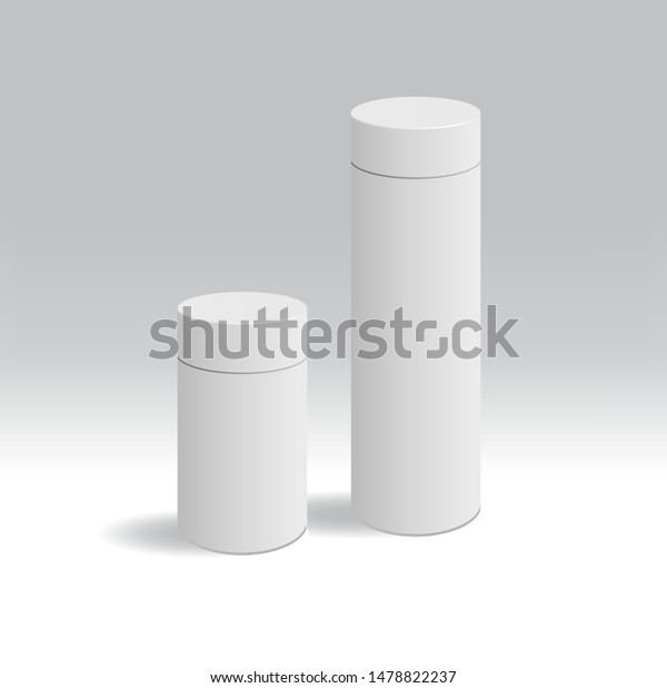 Download Cylindrical Packaging Mockup Two Sizes Medical Stock Vector Royalty Free 1478822237