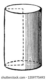 A cylindrical revolution created by rotation around a rectangle on each side of the revolution, vintage line drawing or engraving illustration.