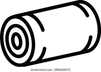 Cylindrical roll of building material or fabric