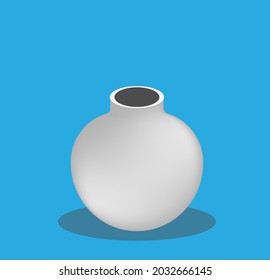 Cylindrical shape  white color tank vector model