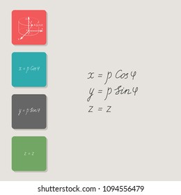 Cylindrical system of coordinates - vector icon. Symbol for web, infographics, print design and mobile UX/UI kit. Vector illustration, EPS10.