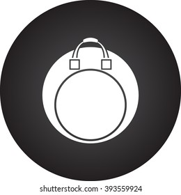 Cymbal bag simple icon on round background