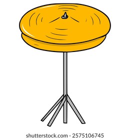 cymbal drum illustration hand drawn isolated vector