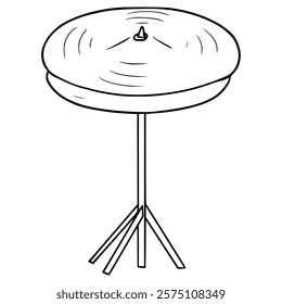 cymbal drum illustration hand drawn outline vector