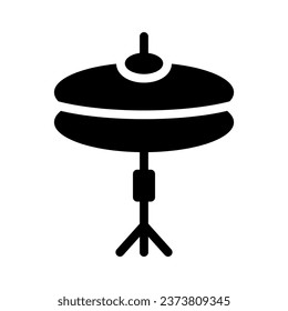 cymbal glyph icon illustration vector graphic. Simple element illustration vector graphic, suitable for app, websites, and presentations isolated on white background