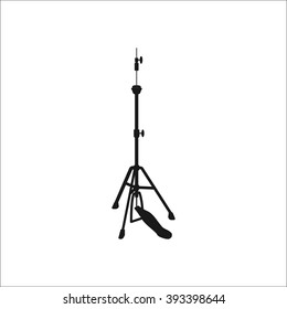 Cymbal hi hat metal stand simple icon on white background
