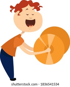 Cymbal instrument, illustration, vector on white background