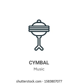 Cymbal outline vector icon. Thin line black cymbal icon, flat vector simple element illustration from editable music concept isolated on white background