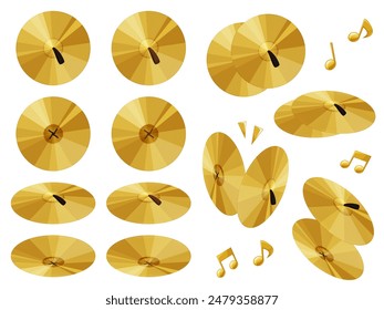 Cymbal vector illustration material set