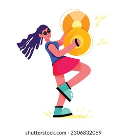 Cymbalist illustration designed in flat style 