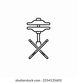 cymbals drumsticks icon sign vector