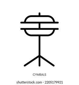 cymbals icon. Line Art Style Design Isolated On White Background
