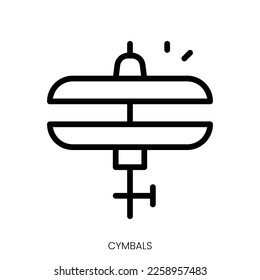 cymbals icon. Line Art Style Design Isolated On White Background