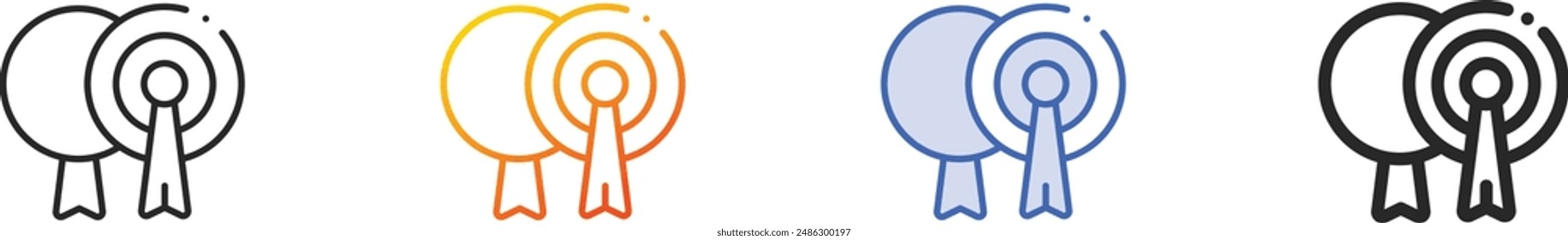 cymbals icon.Thin Linear, Gradient, Blue Stroke and bold Style Design Isolated On White Background