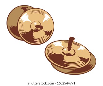 Cymbals isolated on white. Vector illustration.	