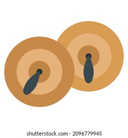 cymbals musical instrument flat clipart vector illustration