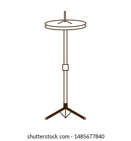 cymbals musical instrument with stand on white background