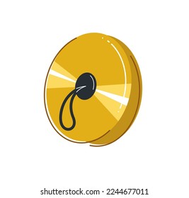 Cymbals musical instrument vector flat illustration isolated over white background, classical percussion music instruments.