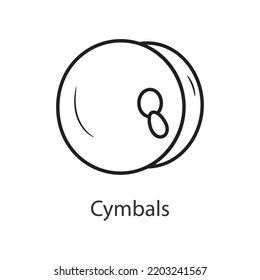 Cymbals Outline Icon Design illustration. Music Symbol on White background EPS 10 File