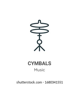 Cymbals outline vector icon. Thin line black cymbals icon, flat vector simple element illustration from editable music concept isolated stroke on white background